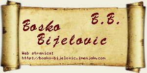 Boško Bijelović vizit kartica